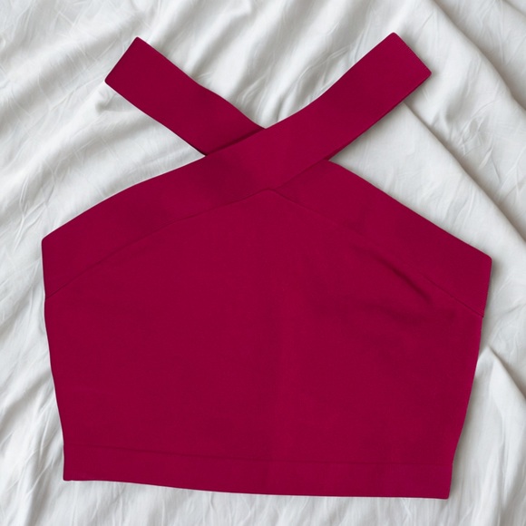 Aritzia Tops - Aritzia Babaton Sculpture Knit Cross Crop Top | Granita Pink | NWT | Size S